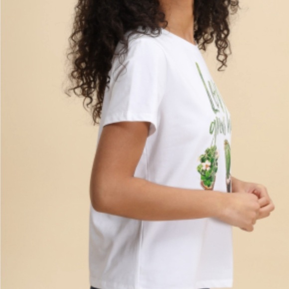 ATTRAIT PARIS NWT Printed cotton t-shirt with "Fun, hot, sunny" Size: L/XL - Picture 4 of 6